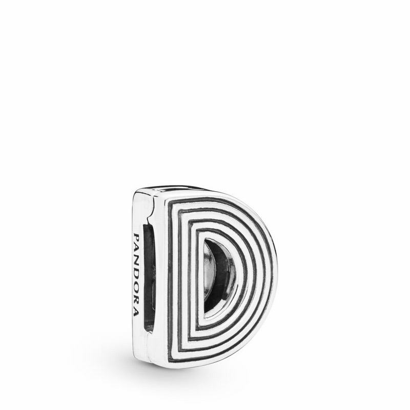 Pandora Reflexions™ Letter D Clip Charm Ireland - Sterling Silver/Silicone - 051473TCK